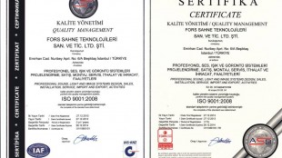 Fors Teknoloji ISO 9001:2008 Kalite Yönetim Belgesini aldı.